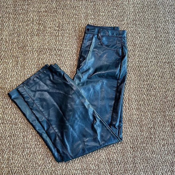 WAYF X Jourdan Sloane Faux Leather Pants in Black Size Large - Picture 1 of 8